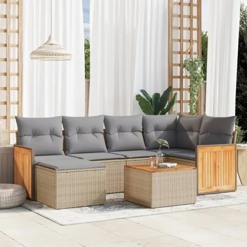 Beige loungeset van gepoedercoat staal met perfecte afmetingen voor tuin of terras - Tuinsets