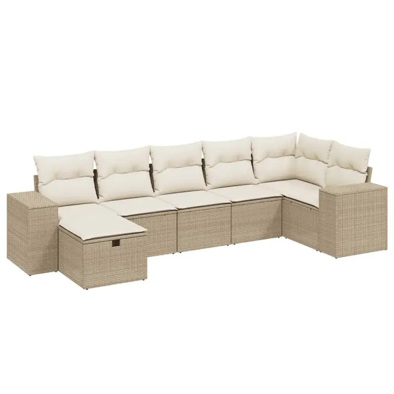 Beige loungeset van gepoedercoat staal met perfecte afmetingen voor tuin - Tuinsets