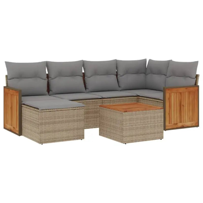 Beige loungeset van gepoedercoat staal met perfecte afmetingen voor tuin of terras - Tuinsets