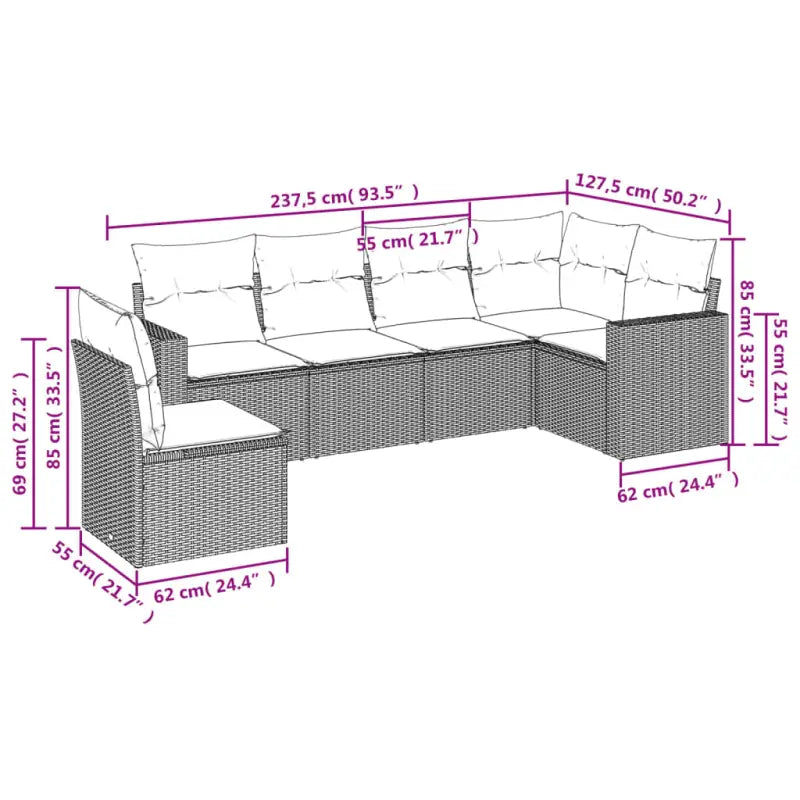 Beige loungeset van gepoedercoat staal met perfecte afmetingen voor tuin - Tuinsets