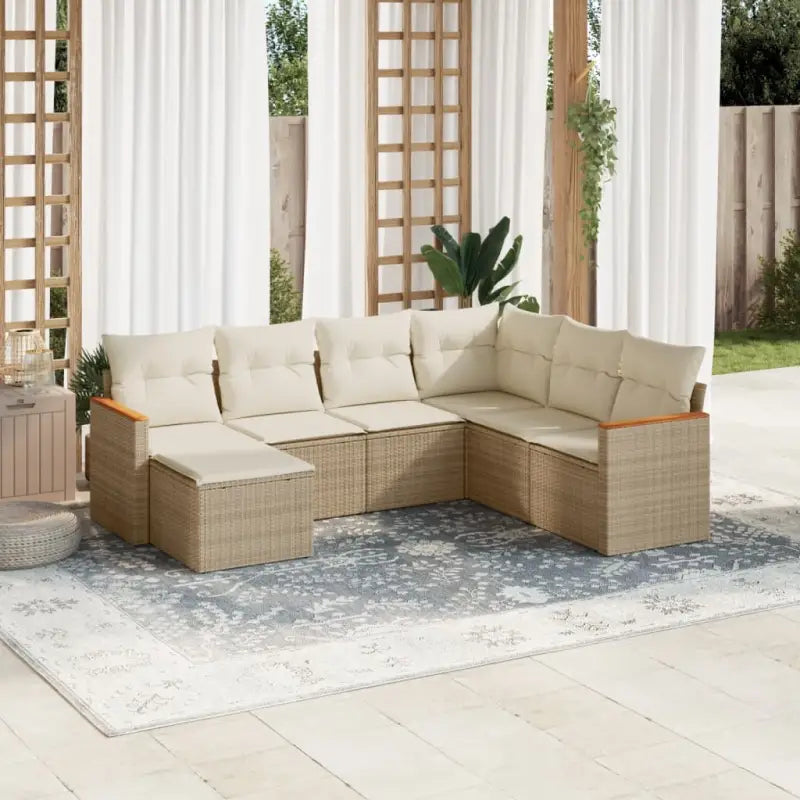 Beige loungeset van gepoedercoat staal met waterdichte tas - beige en crèmekleurig / Zonder tafel - Tuinsets