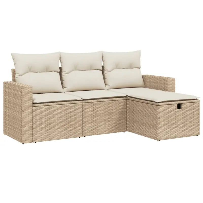 Beige loungeset van gepoedercoat staal voor tuin en terras - Tuinsets
