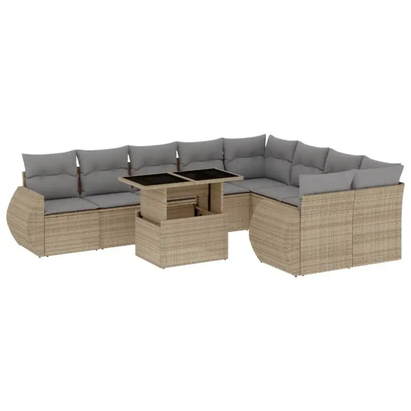 Beige materiaal loungeset met gepoedercoat staal afmetingen voor buiten - Tuinsets