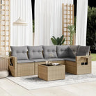 Beige materiaal loungeset met gepoedercoat staal afmetingen voor tuin of terras - Beige en grijs / Met tafel - Tuinsets