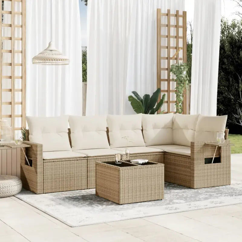 Beige materiaal loungeset met gepoedercoat staal afmetingen voor tuin of terras - Tuinsets