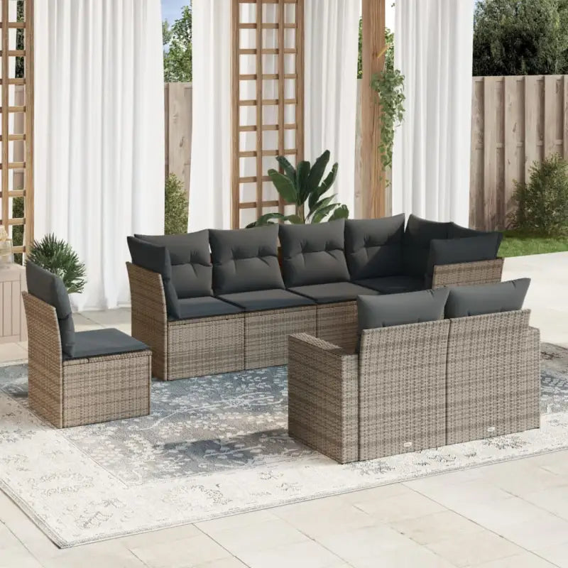 Beige materiaal loungeset met gepoedercoat staal en afmetingen voor buiten - Grijs / Zonder tafel - Tuinsets