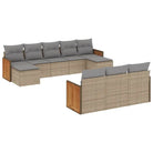 Beige materiaal loungeset met gepoedercoat staal en afmetingen - Tuinsets