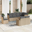 Beige materiaal loungeset met gepoedercoat staal en afmetingen voor buiten - Beige en grijs / Zonder tafel - Tuinsets