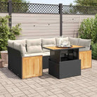Beige materiaal loungeset met gepoedercoat staal en comfortabele afmetingen - Zwart en crème / met opbergruimte