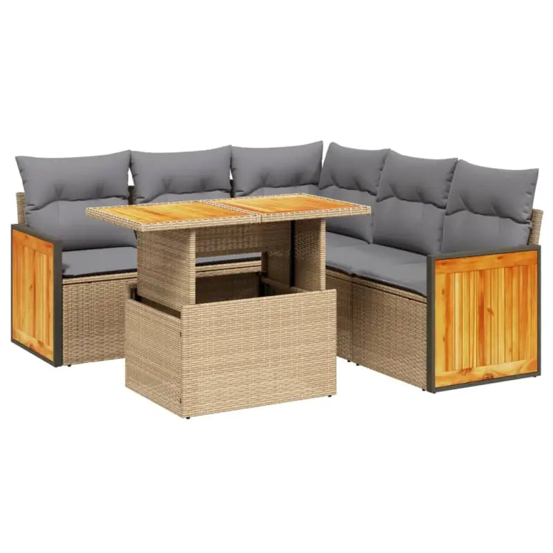 Beige materiaal loungeset met gepoedercoat staal en comfortabele afmetingen - Tuinsets
