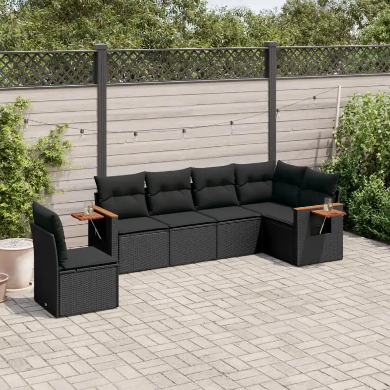 Beige materiaal loungeset met gepoedercoat staal en comfortabele afmetingen - Zwart / Zonder tafel - Tuinsets