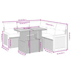 Beige materiaal loungeset met gepoedercoat staal en comfortabele afmetingen - Tuinsets