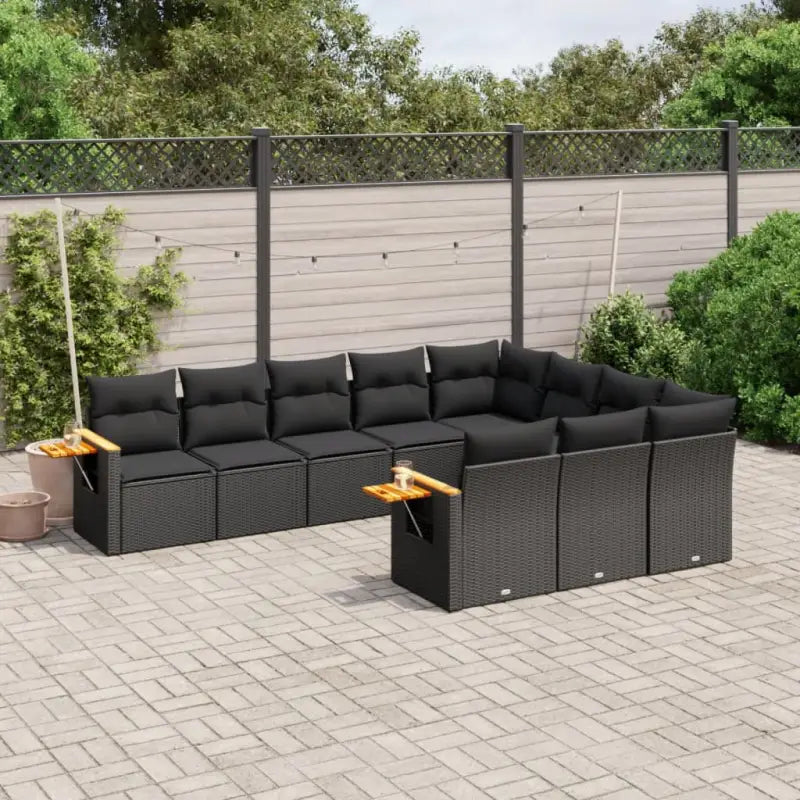 Beige materiaal loungeset met gepoedercoat staal en comfortabele afmetingen - Zwart / Zonder tafel - Tuinsets
