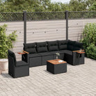 Beige materiaal loungeset met gepoedercoat staal en comfortabele afmetingen - Zwart / Met tafel - Tuinsets