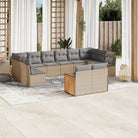 Beige materiaal loungeset met gepoedercoat staal en comfortabele afmetingen - beige en lichtgrijs / Zonder tafel