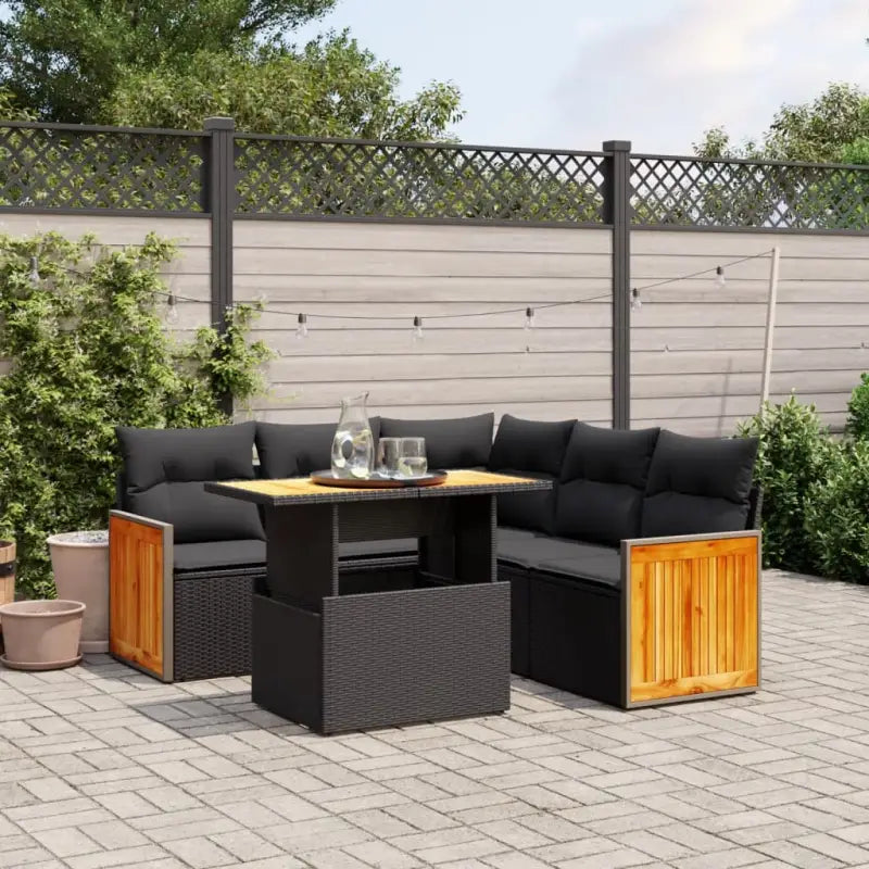 Beige materiaal loungeset met gepoedercoat staal en comfortabele afmetingen - Zwart - Tuinsets