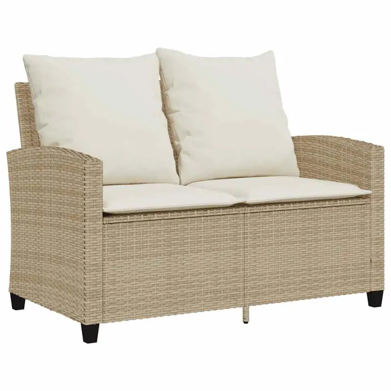 Beige materiaal loungeset met gepoedercoat staal en gehard glas - Tuinsets