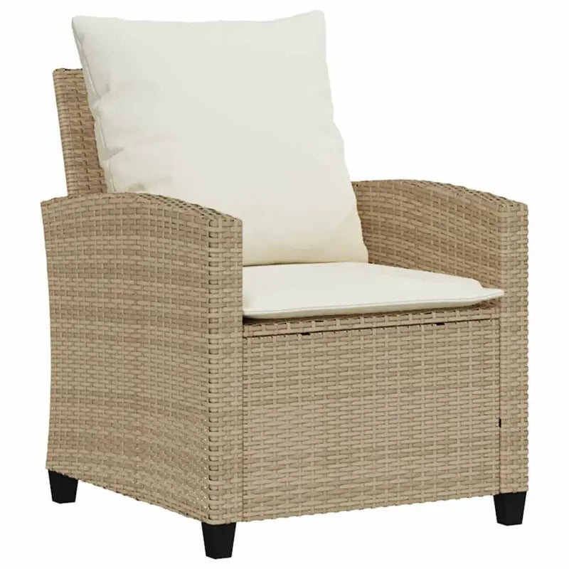 Beige materiaal loungeset met gepoedercoat staal en gehard glas - Tuinsets