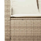 Beige materiaal loungeset met gepoedercoat staal en gehard glas - Tuinsets