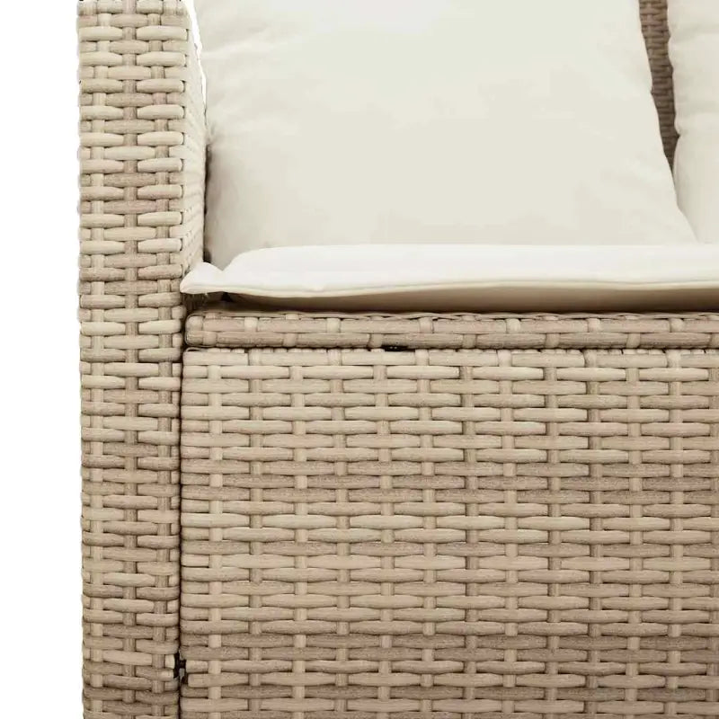 Beige materiaal loungeset met gepoedercoat staal en gehard glas - Tuinsets