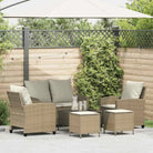 Beige materiaal loungeset met gepoedercoat staal en gehard glas - Tuinsets