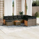 Beige materiaal loungeset met gepoedercoat staal en passende afmetingen - Grijs - Tuinsets