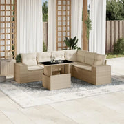 Beige materiaal loungeset met gepoedercoat staal en ruime afmetingen - Tuinsets