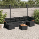 Beige materiaal loungeset met gepoedercoat staal en waterdichte tas - Zwart / Met tafel - Tuinsets