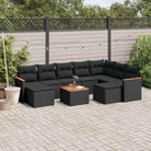 Beige materiaal loungeset met gepoedercoat staal en waterdichte tas - Zwart / Met tafel - Tuinsets
