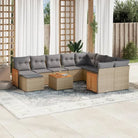 Beige materiaal loungeset met gepoedercoat staal voor tuin of terras - beige en lichtgrijs - Tuinsets
