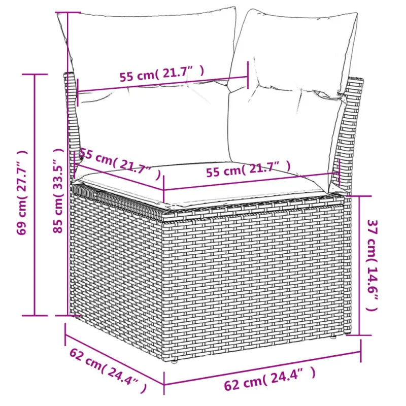 Beige materiaal loungeset met gepoedercoat staal voor tuin of terras - Tuinsets