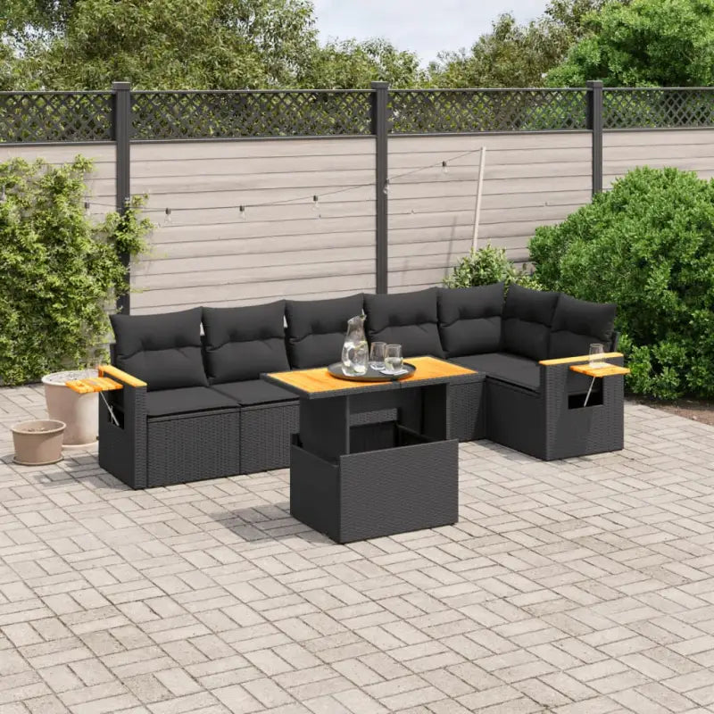 Beige materiaal loungeset van gepoedercoat staal met comfortabele afmetingen - Zwart - Tuinsets