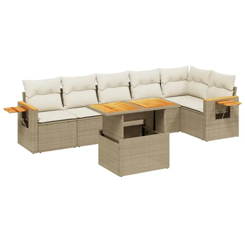 Beige materiaal loungeset van gepoedercoat staal met comfortabele afmetingen - Tuinsets