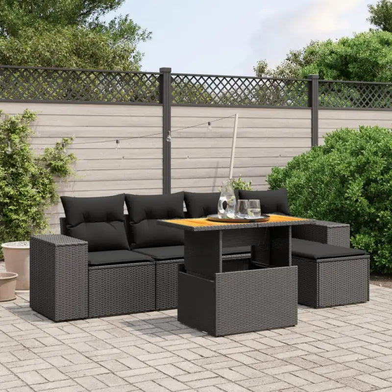Beige materiaal loungeset van gepoedercoat staal met ideale afmetingen - Zwart / zonder opbergruimte - Tuinsets