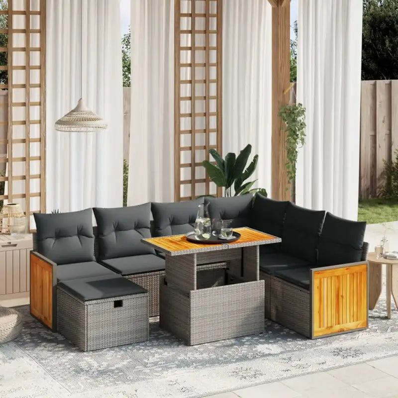 Beige materiaal loungeset van gepoedercoat staal met ideale afmetingen - Grijs - Tuinsets