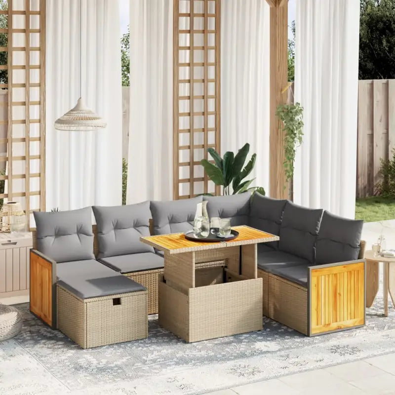 Beige materiaal loungeset van gepoedercoat staal met ideale afmetingen - Tuinsets