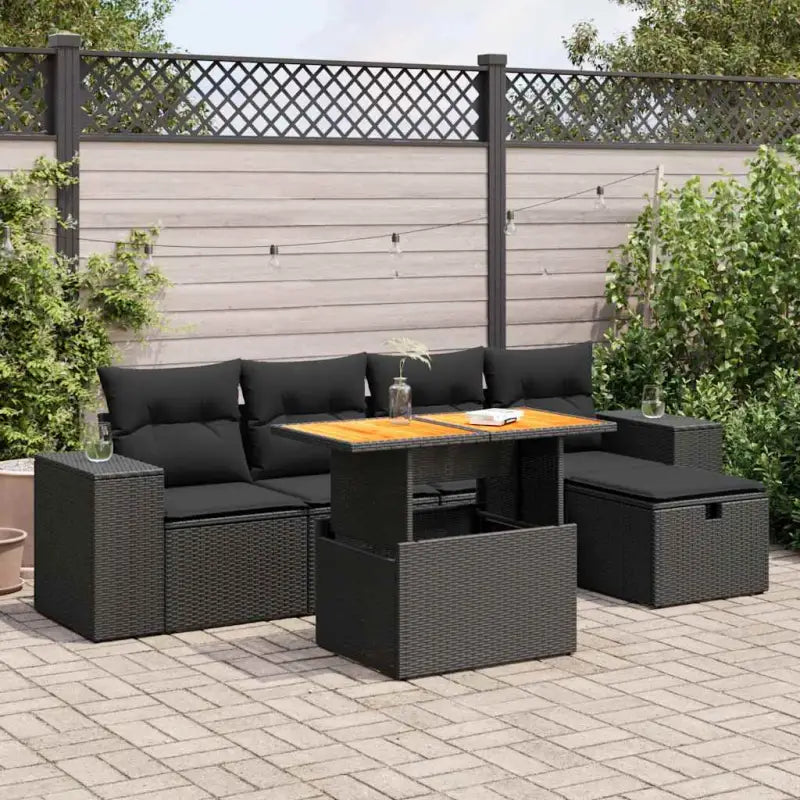 Beige materiaal loungeset van gepoedercoat staal met ideale afmetingen - Zwart / met opbergruimte - Tuinsets