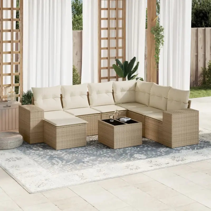 Beige materiaal loungeset van gepoedercoat staal met perfecte afmetingen - Tuinsets