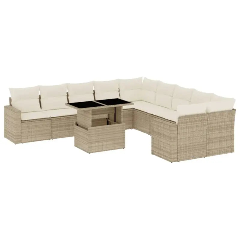 Beige materiaal loungeset van gepoedercoat staal met perfecte afmetingen - Tuinsets