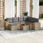 Beige materiaal loungeset van gepoedercoat staal met perfecte afmetingen - Beige en grijs / Zonder tafel - Tuinsets