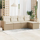 Beige materiaal tuinbank van gepoedercoat staal voor terras of achtertuin - beige en crèmekleurig / Zonder tafel