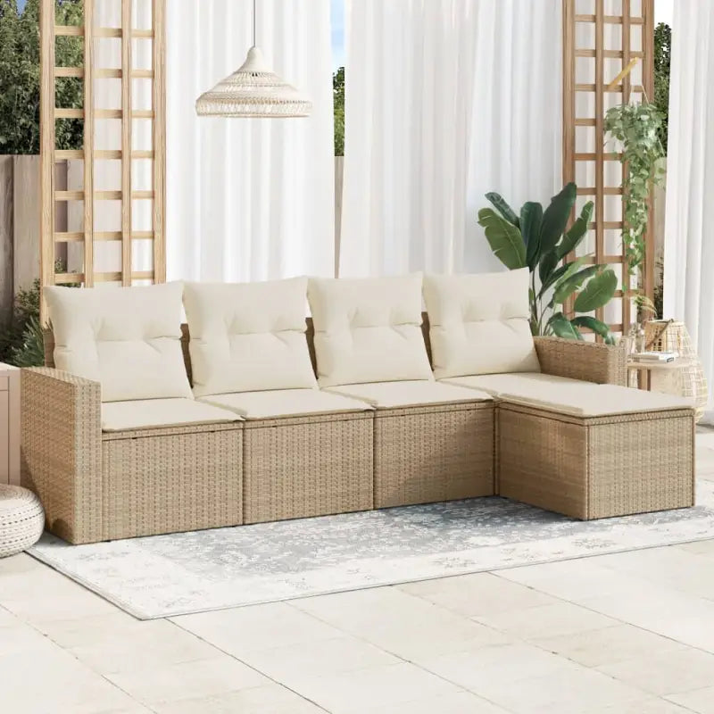 Beige materiaal tuinbank van gepoedercoat staal voor terras of achtertuin - beige en crèmekleurig / Zonder tafel