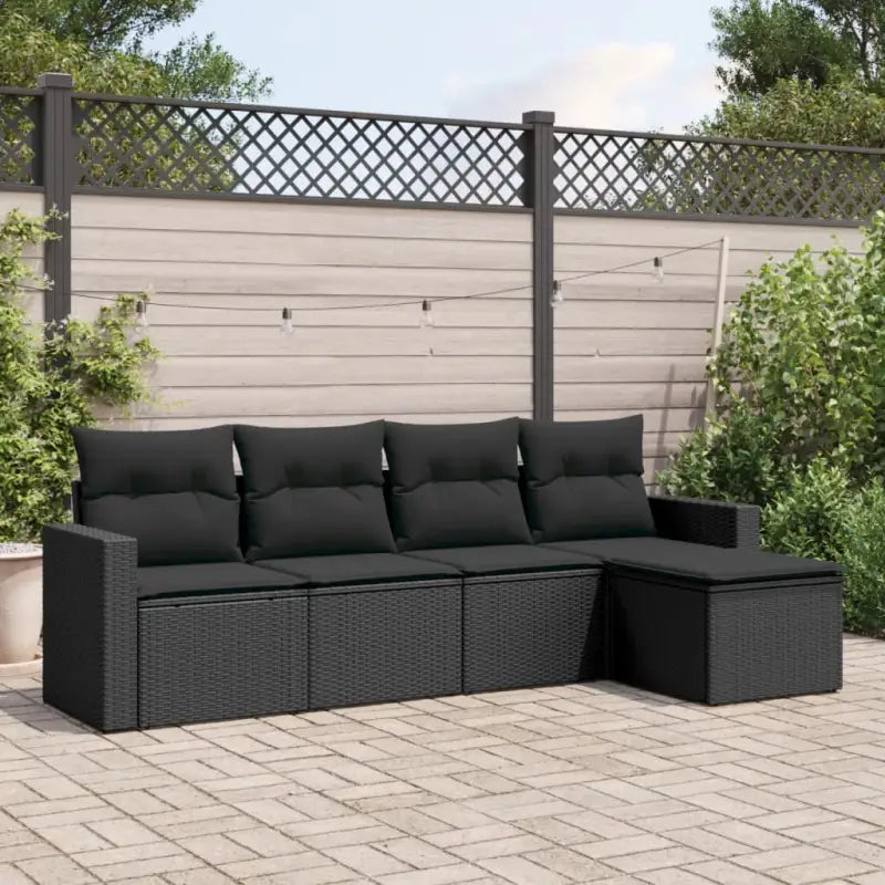 Beige materiaal tuinbank van gepoedercoat staal voor terras of achtertuin - Zwart / Zonder tafel - Tuinsets