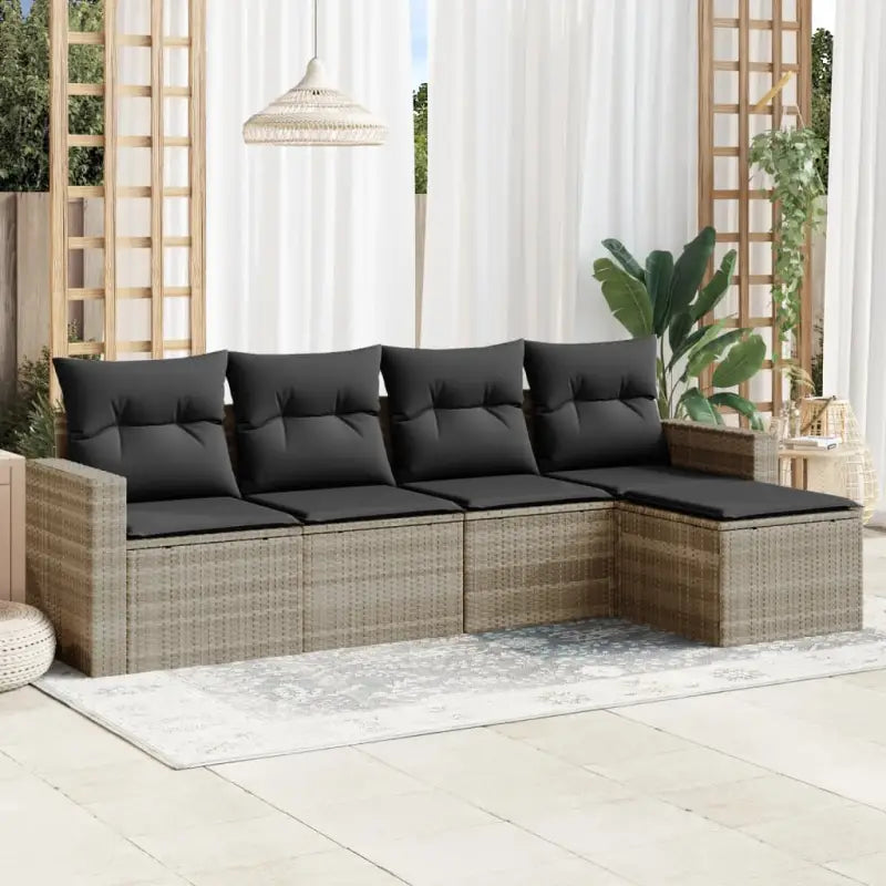 Beige materiaal tuinbank van gepoedercoat staal voor terras of achtertuin - Lichtgrijs / Zonder tafel - Tuinsets