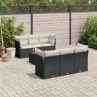 Beige materiaal tuinset met gepoedercoat staal en afmetingen overzichtelijk - Zwart en crème / Tafel + 4x hoek + 2x