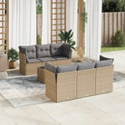 Beige materiaal tuinset met gepoedercoat staal en afmetingen overzichtelijk - Beige en grijs / Tafel + 4x hoek + 2x