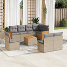 Beige materiaal tuinsets met gepoedercoat staal en comfortabele afmetingen - Beige en grijs / Met tafel - Tuinsets