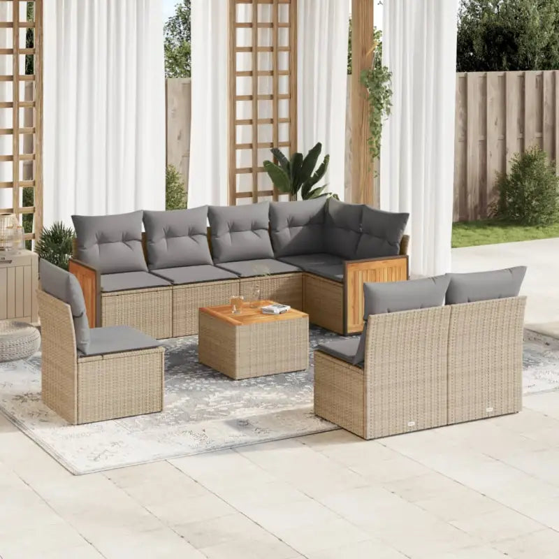 Beige materiaal tuinsets met gepoedercoat staal en comfortabele afmetingen - Beige en grijs / Met tafel - Tuinsets