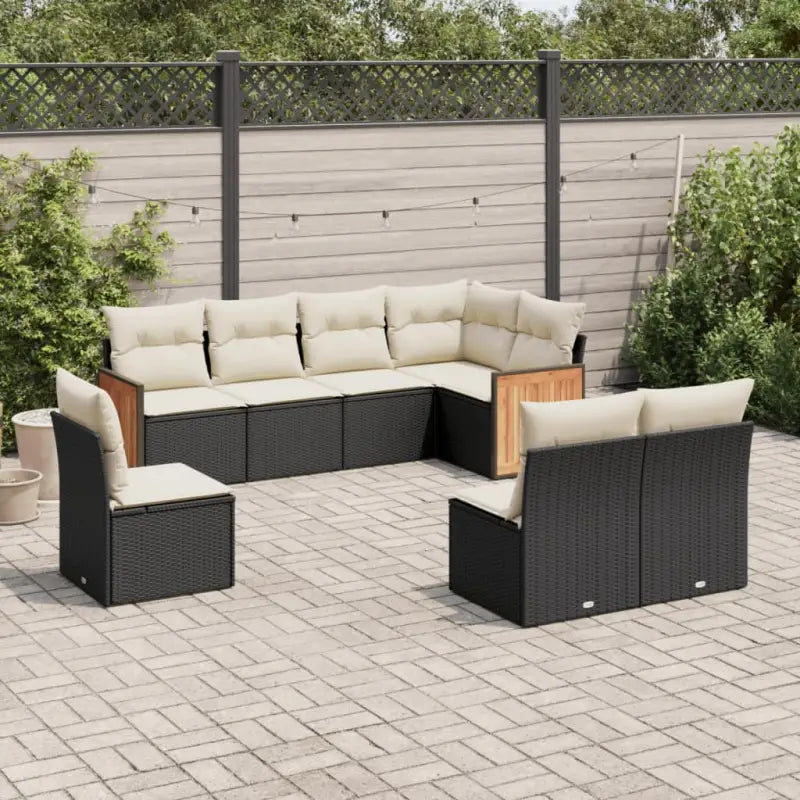 Beige materiaal tuinsets met gepoedercoat staal en comfortabele afmetingen - Zwart en crème / Zonder tafel - Tuinsets