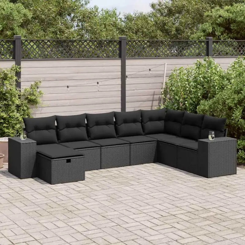Beige materiaal tuinstoelset met gepoedercoat staal afmetingen - Zwart / met opbergruimte - Tuinsets